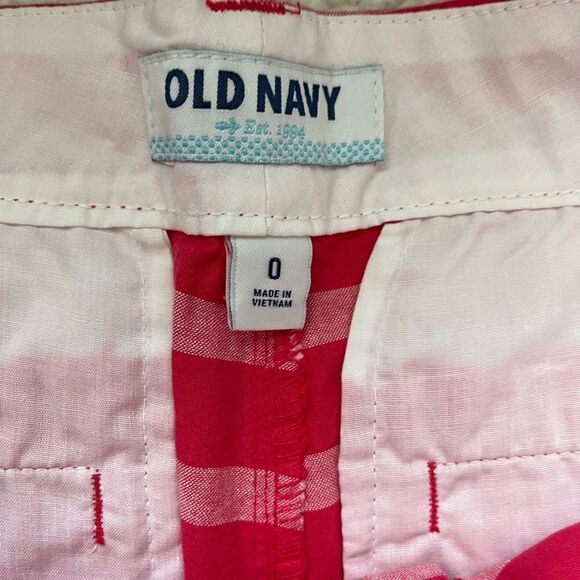 Old Navy Pink Stripe Flat Front Shorts size 0 - Picture 3 of 3